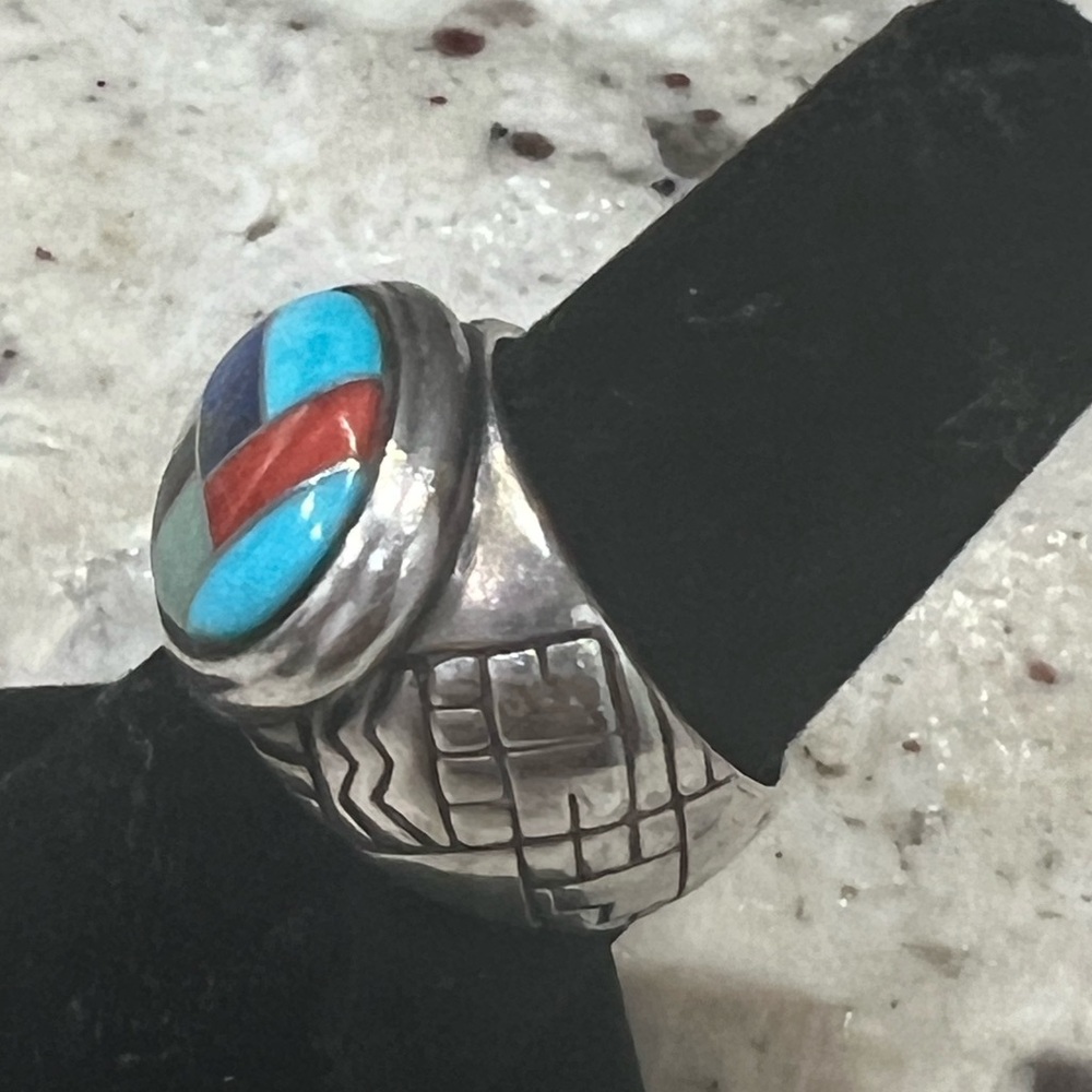 CAROLYN POLLACK sterling inlay ring - Picture 2 of 8